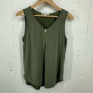 Green Envelope Women’s size Small Moss Green Zip Front Tank Top